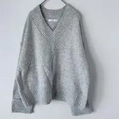 ショコラフィネローブ Vネックニット ラメ糸入り きれいめ ゆるふわ レディース