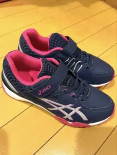 asics ネイビー/ピンク キッズスニーカー22.0cm