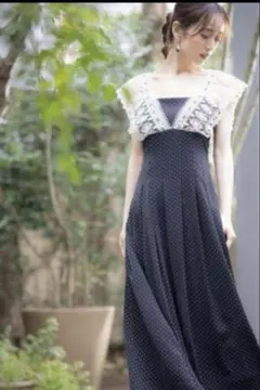 MERCURYDUO レースラッフルロングドレス