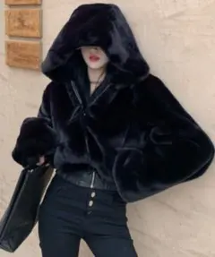 ファージャケット　ブラック