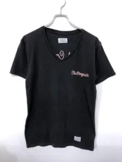 The Stooge & Co 古着 レタード 刺繍 深めVネック Tシャツのサムネイル
