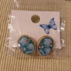 ヴィンテージ風,カメオ,ピアス,海外ハンドメイド