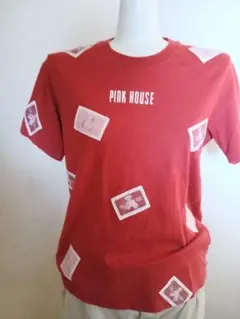 PINK HOUSE テディベア柄 半袖Tシャツ レッドのサムネイル