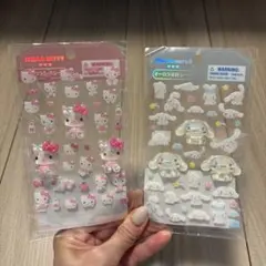 산리오 SANRIO オーロラ立体シール 헬로 키티 시나모롤