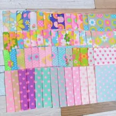 antique fabric pinks 8cm はぎれ　55枚　ピンクス 布