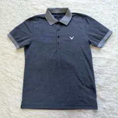 キャロウェイ メンズ ゴルフウェア ポロシャツ L ブルー ロゴ刺繍 シンプル