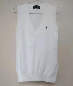 オフホワイト×ネイビー 定番　ベスト Vネック スクールベスト　イーストボーイ