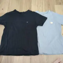 着回し抜群♪お着替えに!120 無地の黒とグレーのTシャツ2点セット まとめ売り