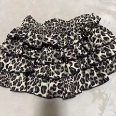 ヒョウ柄 フリル ミニスカート XS