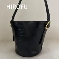 ヒロフ HIROFU レザーハンドバッグ ワンショルダー ゴールド金具バケツ型のサムネイル
