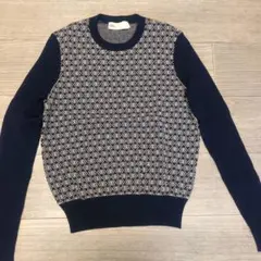 YM/1355 TORY BURCH モノグラム ネイビー ニットセーター 美品 YM/1355 TORY BURCH モノグラム ネイビー ニットセーター 美品
