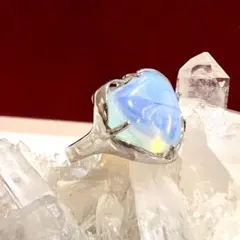ヴィンテージデザインアクセサリーリング指輪シルバーハートクリア遺品整理生前整理