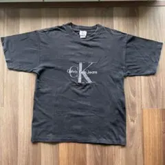 Calvin Klein Jeans Tシャツ ブラック USA製　刺繍　短丈