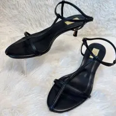 Le Talon GRISE Tストラップサンダル LL 黒 美品のサムネイル