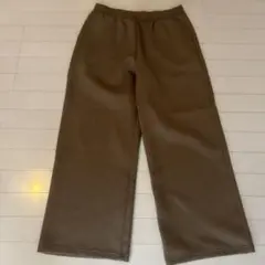 ユニクロ ドライスウェットワイドパンツ ブラウン XL