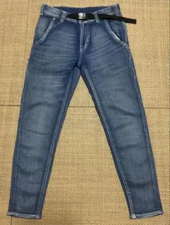 ロデオ　デニム風伸びる素材のパンツ ベルト付き