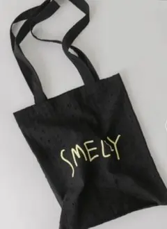 SMELLY プリントトートバッグS ブラック