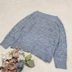 【ジーユー】GU レディース ゆったりセーター ニット 長袖 ブルー L