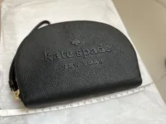 kate spade ブラック レザーポーチ 未使用　クラッチ