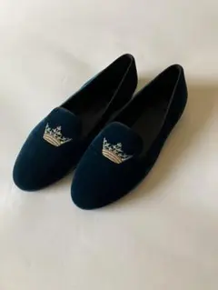 美品！！希少 Church'sチャーチ ベルベット オペラシューズ クラウン刺繍のサムネイル