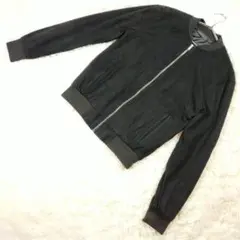 【ザラ マン】フェイクスエード トラックジャケット スタイリッシュ 黒 Sサイズ