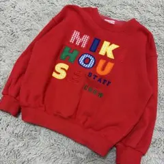 週末限定価格♬ ミキハウス トレーナー レッド ロゴ レア レトロ 希少