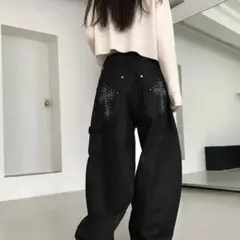 ズボン　十字架　ヒョウ柄　ワンポイント