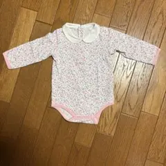 ミキハウス　水通しのみ　花柄 長袖ロンパース