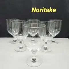 Noritake／ノリタケ　ゴブレット　脚付きグラス　６客　ヴィンテージ　未使用