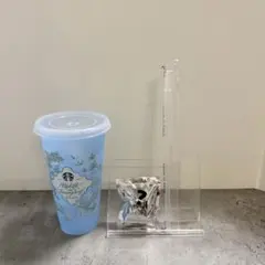 ブルー☆スターバックス　カラーチェンジングリユーザブルコールドカップ＆キャップ