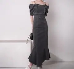 LIPSERVISE バストオープンデニムマーメイドワンピース