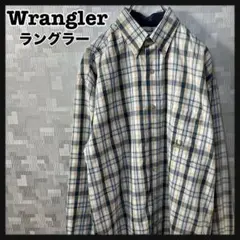 ラングラー メンズ 長袖 シャツ ボタンダウン チェック 刺繍デザイン US古着