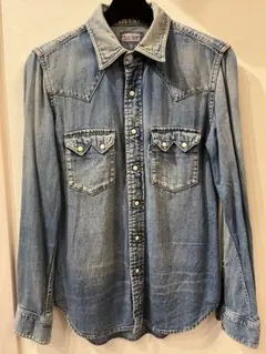 ハリラン　ブルーブルー　デニムシャツ　アメカジ　レディース