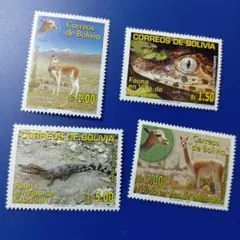8199 外国切手 ボリビア 2006年 絶滅危惧種 動物 4V