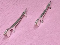 未使用 箸置き ナイフレスト 犬 動物 シルバー フォーク スプーン 2個セット