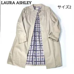 ローラアシュレイ　LAURA ASHLEY ステンカラーコート　ベージュ　2