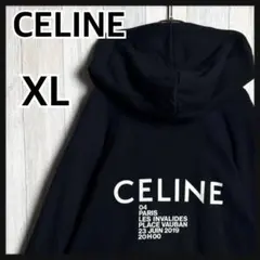 4221【希少デザイン・美品・XL】イタリア製 セリーヌ バックロゴ パーカーのサムネイル