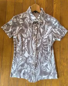 5351 Pour Les Hommes　ラメ入りペイズリー半袖シャツsize2のサムネイル