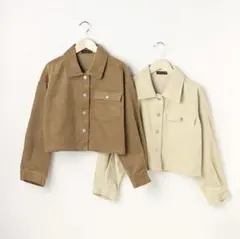 ラブトキシック　コーデュロイクロップドジャケット　160cm ベージュ