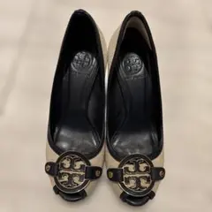 TORY BURCH トリーバーチ ウェッジソール パンプス オープントゥ麻素材のサムネイル