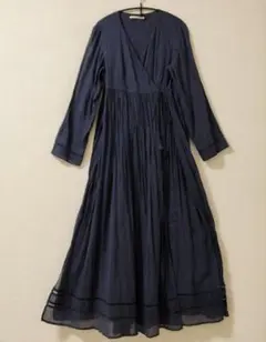 美品♪ヌキテパ　カシュクールワンピース　コットンボイル　ブラック　黒　2WAY 美品✨ ヌキテパ カシュクールワンピース コットンボイル