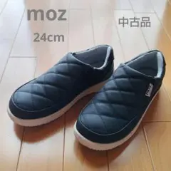 moz モズ ブラック キルティング スリッポン 中古品　24cm