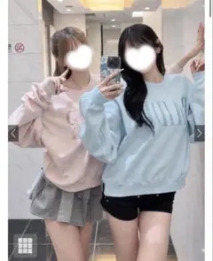 GRL 로고 자수 스웨트 탑스 ru1390 블루 F