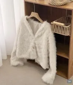 Dazy ファー風長袖セーター ベージュ