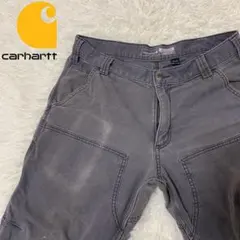 【カーハート】メンズ　ダブルニー　ペインターパンツ　グレー　３３×３０　フェード