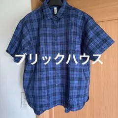 ブリックハウス　Wガーゼ半袖チェックシャツ F フリーサイズのサムネイル
