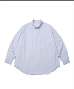 ANGLAN Double Button Striped Shirt -Blue