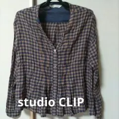 studio CLIP チェック柄長袖シャツブラウス