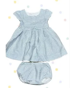 POLO RALPH LAUREN ストライプ 半袖ワンピース ブルマ付き12M