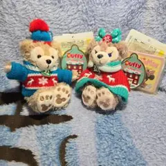 ディズニークリスマス ダッフィー シェリーメイ ぬいぐるみストラップ 冬の装い